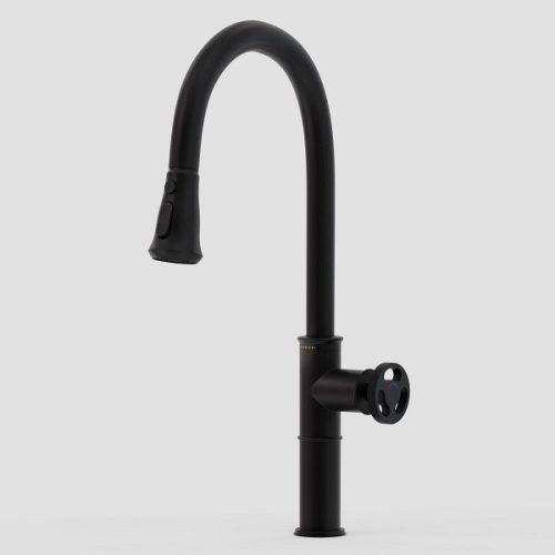 Mosogató csaptelep, Wasserburg Industry kihúzható, álló mosogató csaptelep, fekete 25.050.6B