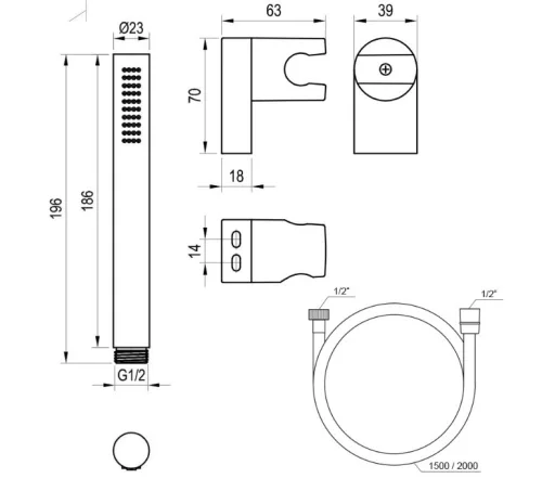 Zuhany csaptelep, Ravak Espirit zuhany csaptelep szettel, ES 032.20BLM+S, matt fekete X07S130