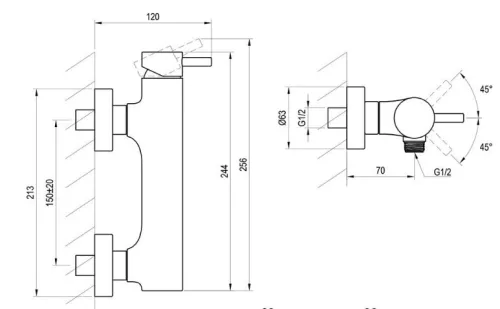 Zuhany csaptelep, Ravak Espirit zuhany csaptelep szettel, ES 032.20GB+S, grafit X07S131