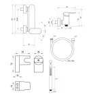 Zuhany csaptelep, Ravak Chrome II zuhany csaptelep szettel, CR II 032.20BL+S, matt fekete X07S122