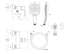 Zuhany csaptelep, Ravak Life zuhany csaptelep szettel, LF 032.00CR+S, króm X07S111