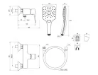 Zuhany csaptelep, Ravak Life zuhany csaptelep szettel,  LF 032.20BL+S, matt fekete X07S112