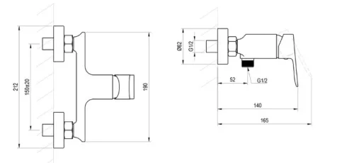 Zuhany csaptelep, Ravak Plan zuhany csaptelep PN 032.00CR, króm X070509
