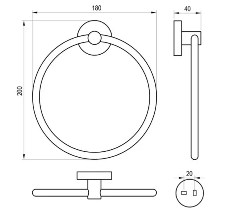 Törölközőtartó, Ravak Kona törölközőtartó KN 300.20GB szálcsiszolt grafit X07P1327