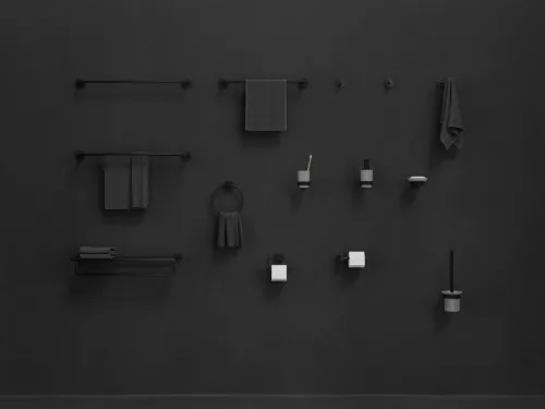 Törölközőtartó, Ravak Kona törölközőtartó 60 cm, KN 311.20BLM matt fekete X07P1303