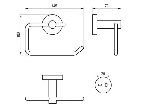 WC papír tartó, Ravak Kona wc papír tartó KN 401.30SSB szálcsiszolt rozsdamentes acél X07P1294