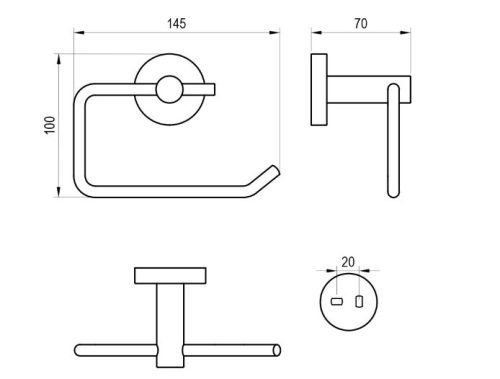 WC papír tartó, Ravak Kona wc papír tartó KN 401.10WHM matt fehér X07P1320