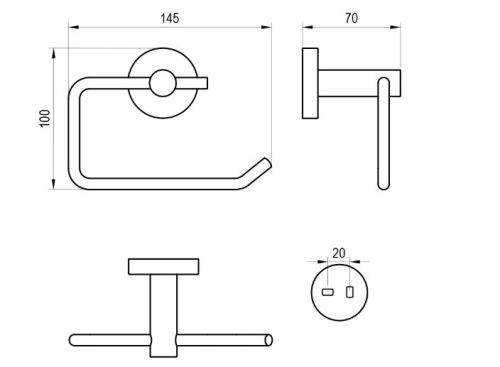 WC papír tartó, Ravak Kona wc papír tartó KN 401.20GB X07P1333