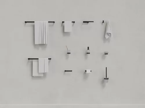 Törölközőtartó, Ravak Fold dupla, 45 cm, FD 320.20BLM matt fekete X07P1350