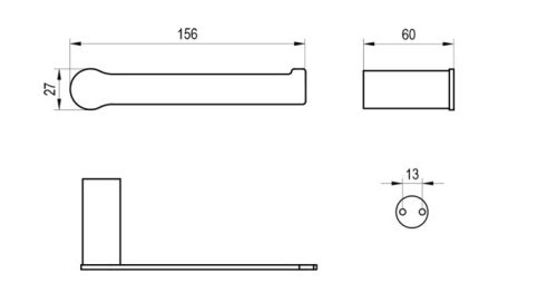 WC papír tartó, Ravak Fold wc papír tartó FD 400.20BLM matt fekete X07P1352
