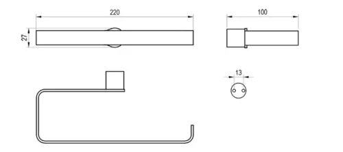Törölközőtartó, Ravak Fold 22 cm FD 302.30SSB szálcsiszolt rozsdamentes acél X07P1347
