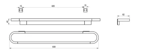 Törölközőtartó, Ravak Chrome II törölközőtartó CR II 300.20BLM  60 cm, matt fekete X07P1381