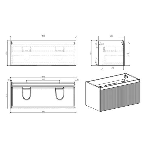 Mosdó, Wellis Varna mosdó 120x48 cm WB00568
