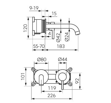 Falba süllyesztett csaptelep, Ferro Ciriculus mosdó csaptelep, króm BCK3PA