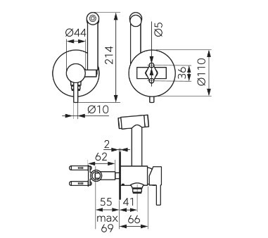 Falba süllyesztett csaptelep, Ferro Ciriculus bidé csaptelep, szálcsiszolt arany BCK66PBG