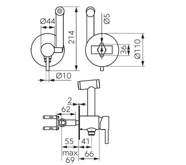 Falba süllyesztett csaptelep, Ferro Ciriculus bidé csaptelep, gun metal BCK66PGM