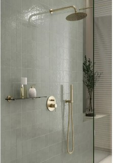 Falba süllyesztett csaptelep, Ferro Ciriculus zuhanyszett, szálcsiszolt arany BCK7PBG-SET1-S