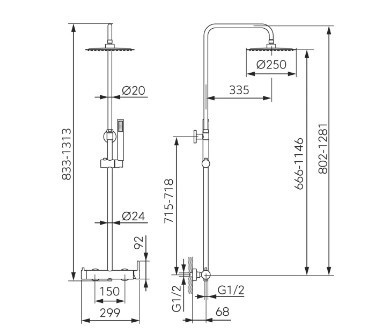Zuhanyszett, Ferro Ciriculus zuhanyszett, szálcsiszolt arany NP85-BCK7UBG