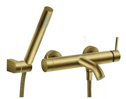 Kádtöltő csaptelep, Ferro Ciriculus kádtöltő csaptelep zuhanyszettel, szálcsiszolt arany BCK11BG