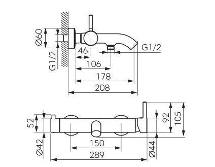 Kádtöltő csaptelep, Ferro Ciriculus kádtöltő csaptelep zuhanyszettel, szálcsiszolt arany BCK11BG