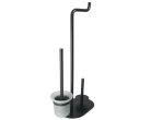 WC papír tartó, Deante Silia WC papír tartó állvány, 3 funkciós, fekete ADI_N732