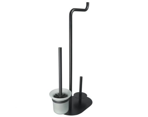 WC papír tartó, Deante Silia WC papír tartó állvány, 3 funkciós, fekete ADI_N732