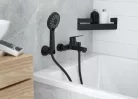 Kézizuhany, Deante Easy-Fix kézizuhany tartó, kerek, tapadókoronggal, fekete NDD_N21U