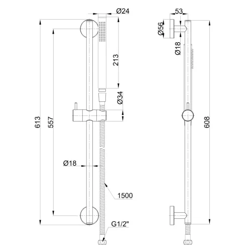Zuhanyszett, Invena Alonia 1 funkciós, csaptelep nélkül, króm AU-70-Z01-V
