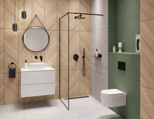 Falba süllyesztett csaptelep, Invena Alonia mosdó csaptelep, fényes fekete BP-70-U04-V