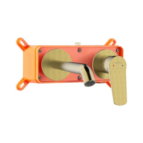 Falba süllyesztett csaptelep, Invena Alonia mosdó csaptelep, szálcsiszolt arany BP-70-U09-V