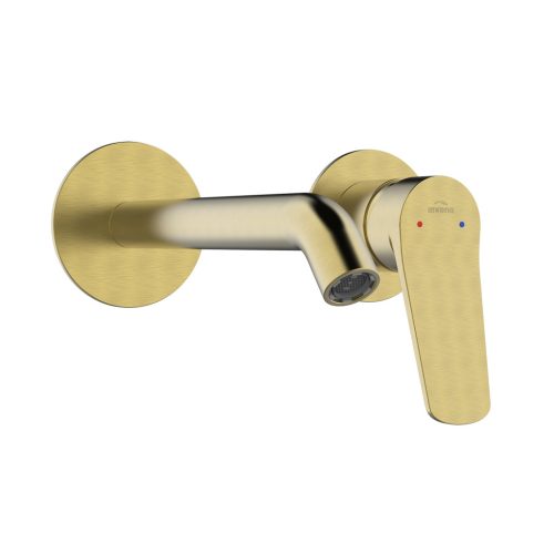 Falba süllyesztett csaptelep, Invena Alonia mosdó csaptelep, szálcsiszolt arany BP-70-U09-V