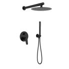 Falba süllyesztett csaptelep, Invena Alonia zuhanyszett, fényes fekete BS-70-004-V