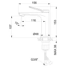 Mosdó csaptelep, Invena Alonia mosdó csaptelep, króm BU-70-001-V