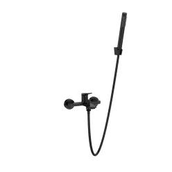  Kádtöltő csaptelep, Invena Alonia kádtöltő csaptelep zuhanyszettel, fényes fekete BW-70-004-V