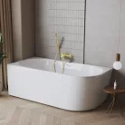 Kádtöltő csaptelep, Invena Alonia kádtöltő csaptelep zuhanyszettel,szálcsiszolt arany BW-70-009-V