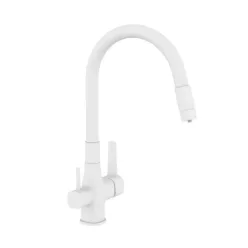   Mosogató csaptelep, Invena Glamour mosogató csaptelep vízszűrővel, fehér BZ-02-F02-V