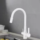 Mosogató csaptelep, Invena Glamour mosogató csaptelep vízszűrővel, fehér BZ-02-F02-V