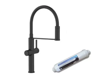 Mosogató csaptelep, Invena Perisa mosogató csaptelep vízszűrővel, fekete BZ-51-F04-V