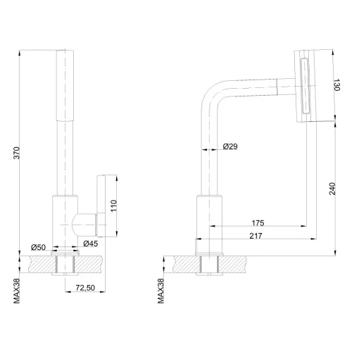 Mosogató csaptelep, Invena Neli mosogató csaptelep, króm BZ-34-001-A