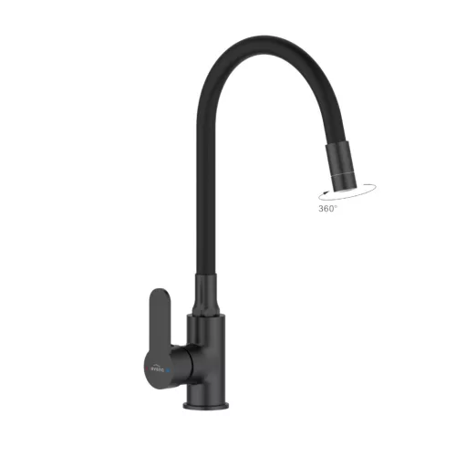 Mosogató csaptelep, Invena Ksanti Slim 2F mosogató csaptelep, fekete BZ-37-004-L
