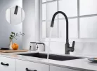 Mosogató csaptelep, Invena Ksanti Slim 2F mosogató csaptelep, fekete BZ-37-004-L