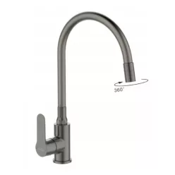   Mosogató csaptelep, Invena Ksanti Slim 2F mosogató csaptelep, grafitszürke BZ-37-005-L
