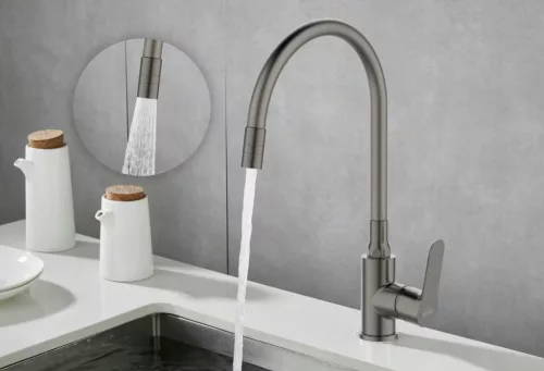 Mosogató csaptelep, Invena Ksanti Slim 2F mosogató csaptelep, grafitszürke BZ-37-005-L