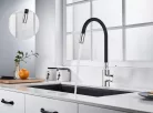 Mosogató csaptelep, Invena Ksanti Slim 2F mosogató csaptelep, fekete/króm BZ-37-008-L