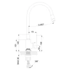 Mosogató csaptelep, Invena Ksanti Slim 2F mosogató csaptelep, fekete/króm BZ-37-008-L