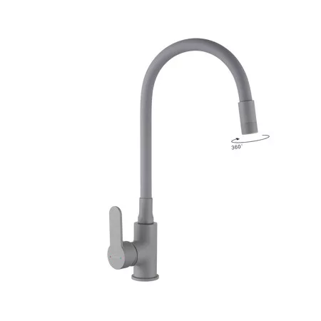 Mosogató csaptelep, Invena Ksanti Slim 2F mosogató csaptelep, szürke BZ-37-023-L