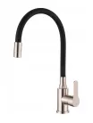Mosogató csaptelep, Invena Ksanti Slim 2F mosogató csaptelep, fekete/inox BZ-37-I43-L