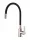 Mosogató csaptelep, Invena Ksanti Slim 2F mosogató csaptelep, fekete/inox BZ-37-I43-L