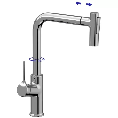 Mosogató csaptelep, Invena Farsala mosogató csaptelep, króm BZ-40-L01-S