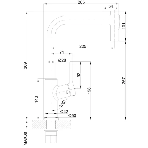 Mosogató csaptelep, Invena Farsala mosogató csaptelep, fekete BZ-40-L04-S